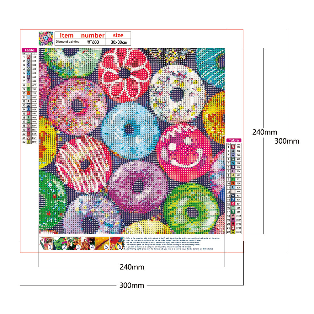 Donuts - Full Round Drill Diamond Painting 30*30CM