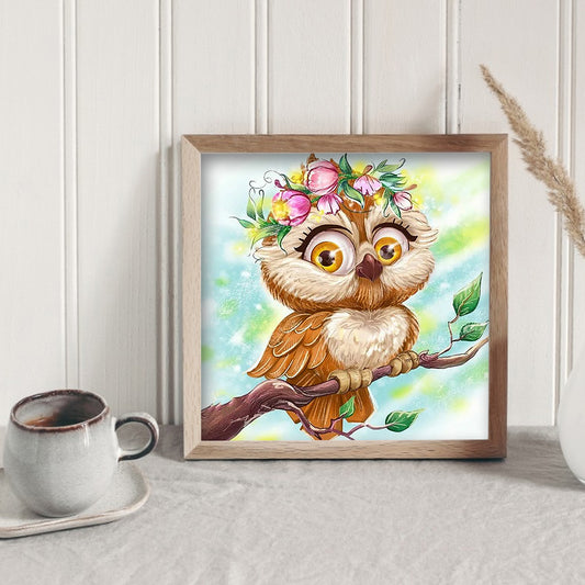 Owl - Full Round Drill Diamond Painting 30*30CM