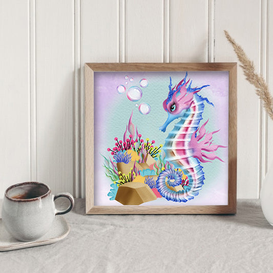 Sea Horse - Full Round Drill Diamond Painting 30*30CM
