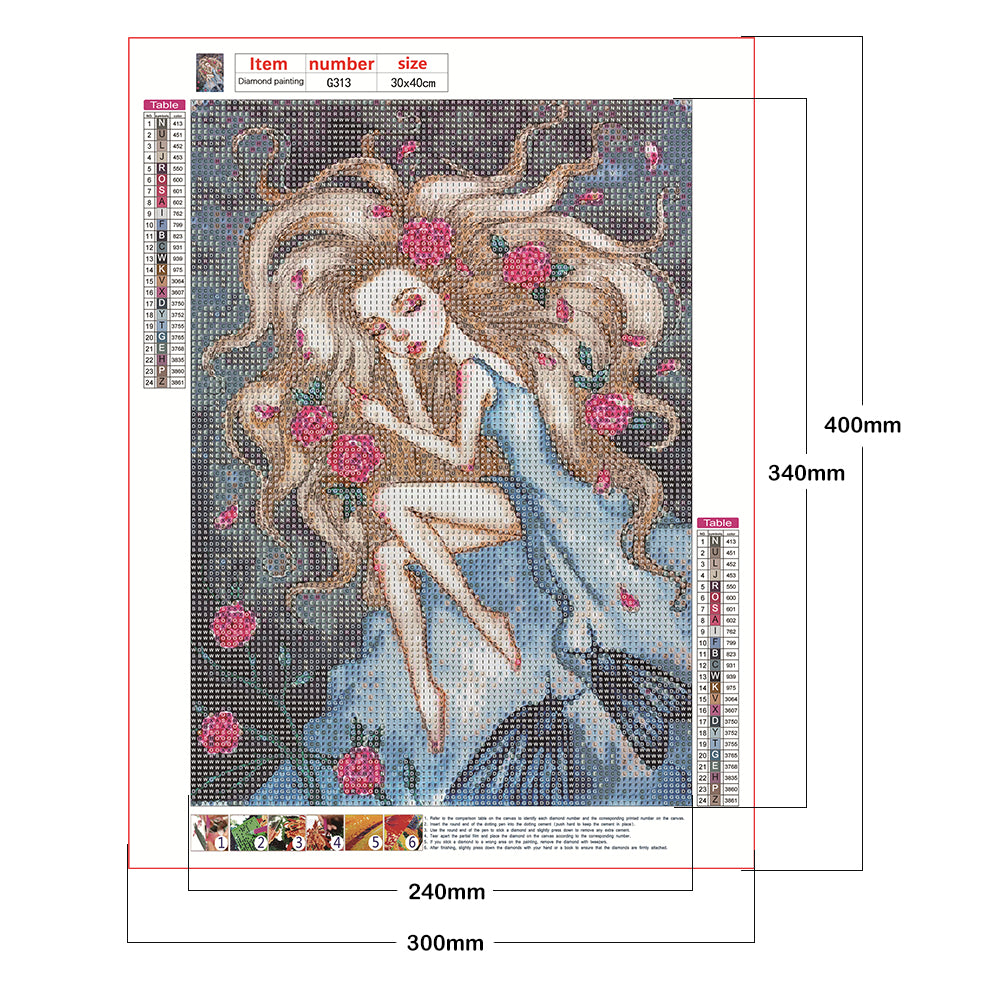 Girl - Full Round Drill Diamond Painting 30*40CM
