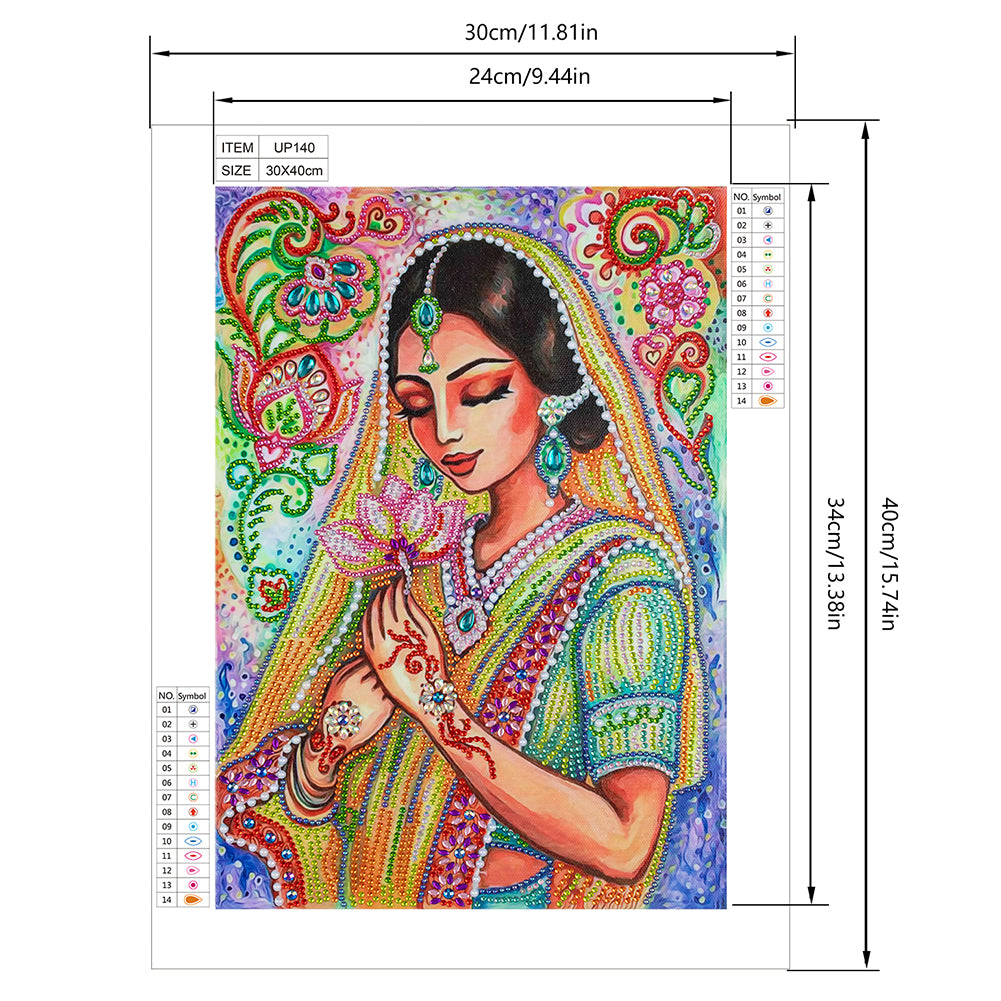 Girl - Special Shaped Drill Diamond Painting 30*40CM