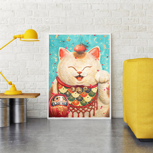 Cat - Full Round Drill Diamond Painting 30*40CM