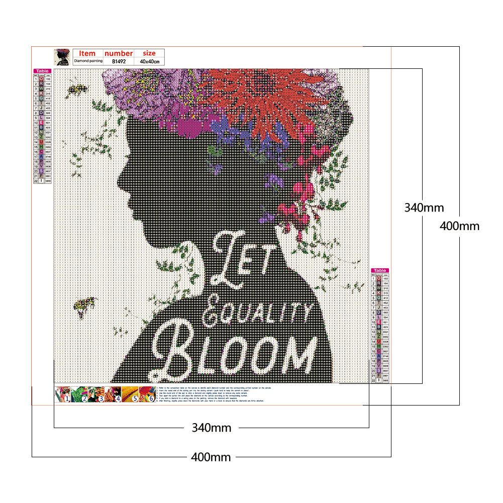 Flower Girl - Full Round Drill Diamond Painting 40*40CM