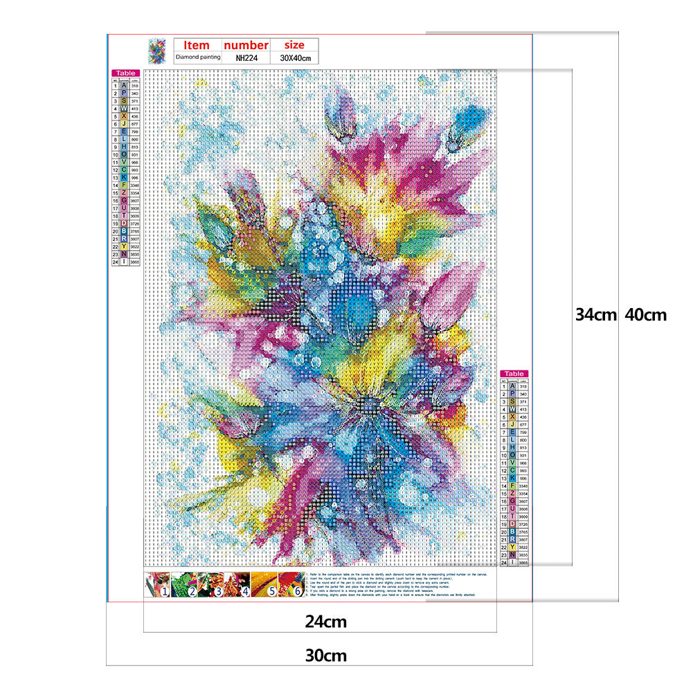 Splash ink - Full Round Drill Diamond Painting 30*40CM