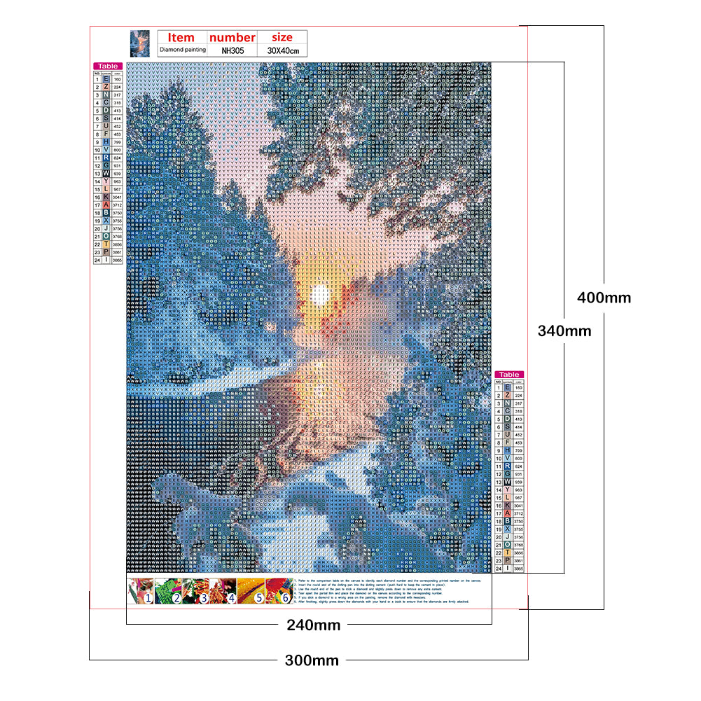 Snow Scene - Full Round Drill Diamond Painting 30*40CM