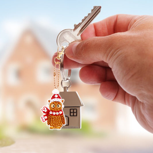 5D DIY Full Special Drill Diamond Painting Keychain Kit Art Craft Pendant