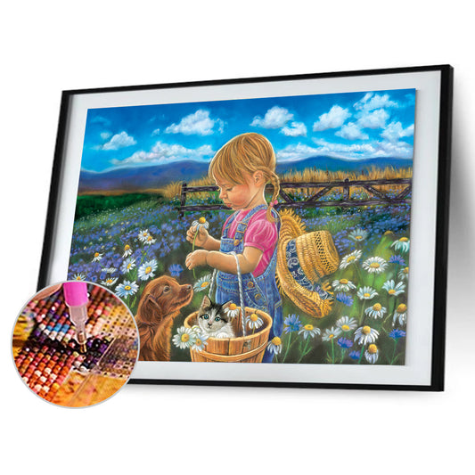 Little Girl - Full Round Drill Diamond Painting 40*30CM