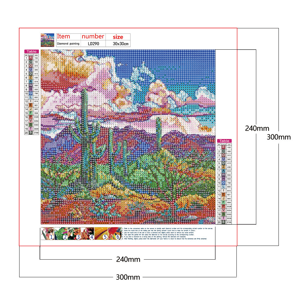 Cactus - Full Round Drill Diamond Painting 30*30CM