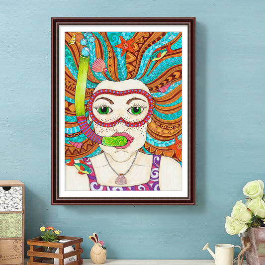 Woman - Full Round Drill Diamond Painting 30*40CM