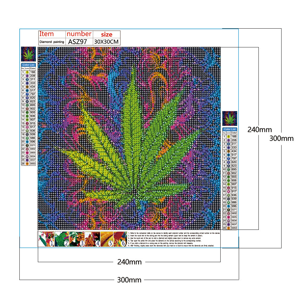 Leaf - Full Round Drill Diamond Painting 30*30CM
