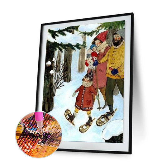 Family Atmosphere - Full Round Drill Diamond Painting 30*40CM