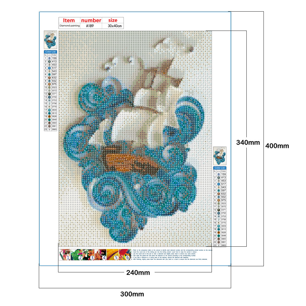 Paper Quilling - Full Round Drill Diamond Painting 30*40CM