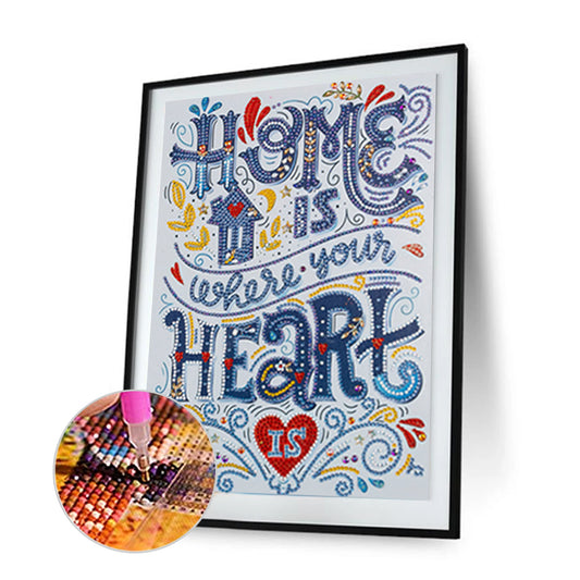 English Words - Special Shaped Drill Diamond Painting 30*40CM
