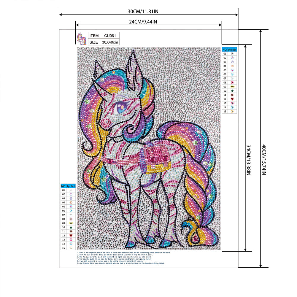 Unicorn - Special Shaped Drill Diamond Painting 30*40CM