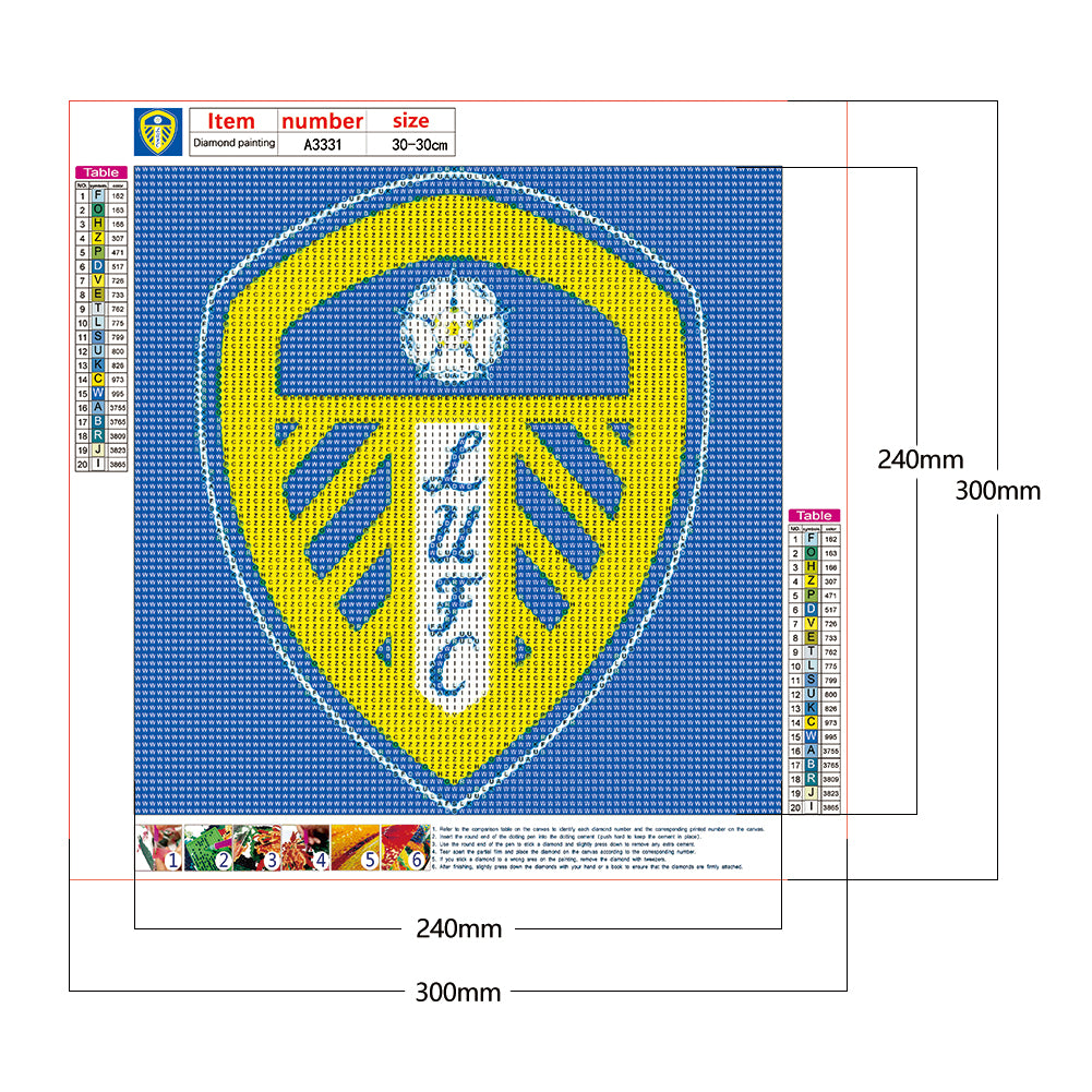 Leeds United - Full Round Drill Diamond Painting 30*30CM