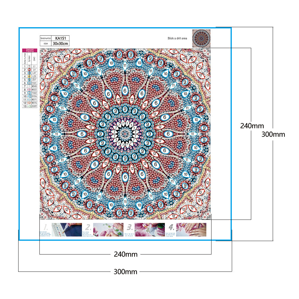 Mandala - Special Shaped Drill Diamond Painting 30*30CM