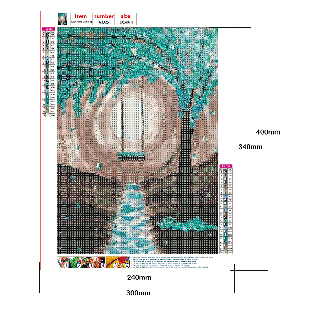 Moon Landscape - Full Round Drill Diamond Painting 30*40CM