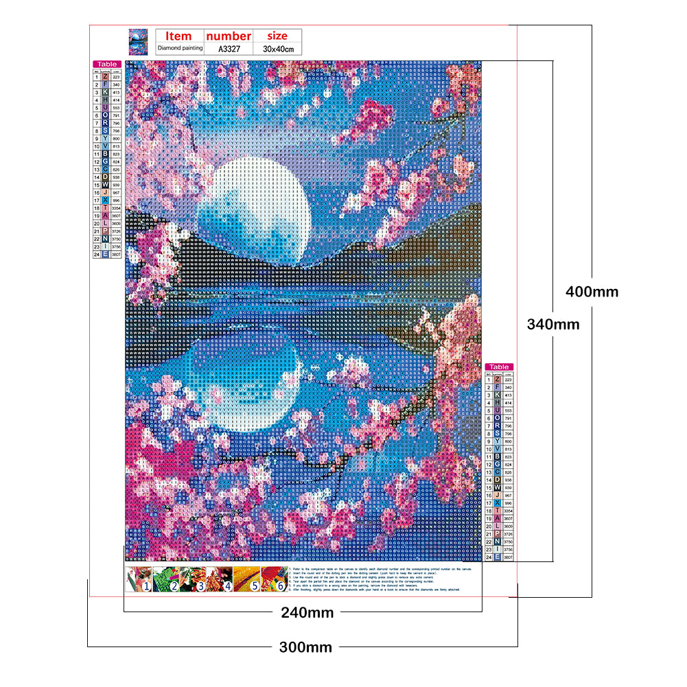 Moon Landscape - Full Round Drill Diamond Painting 30*40CM