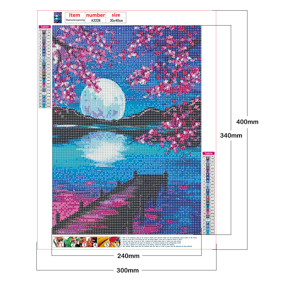 Moon Landscape - Full Round Drill Diamond Painting 30*40CM