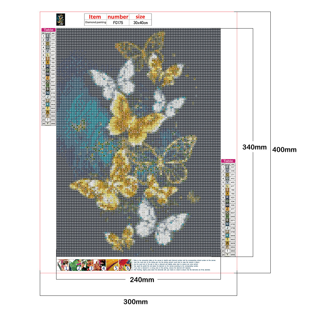 Butterfly - Full Square Drill Diamond Painting 30*40CM