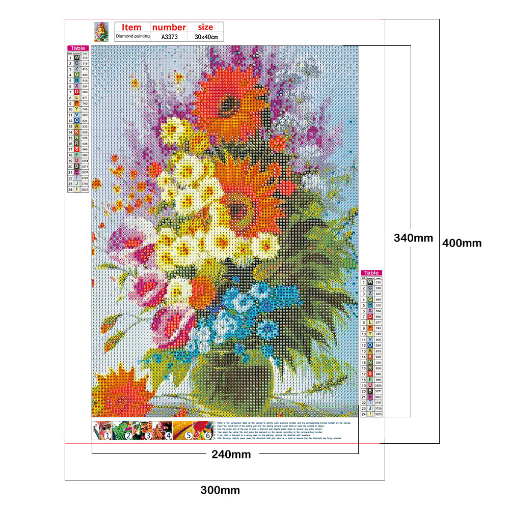 Vase - Full Round Drill Diamond Painting 30*40CM