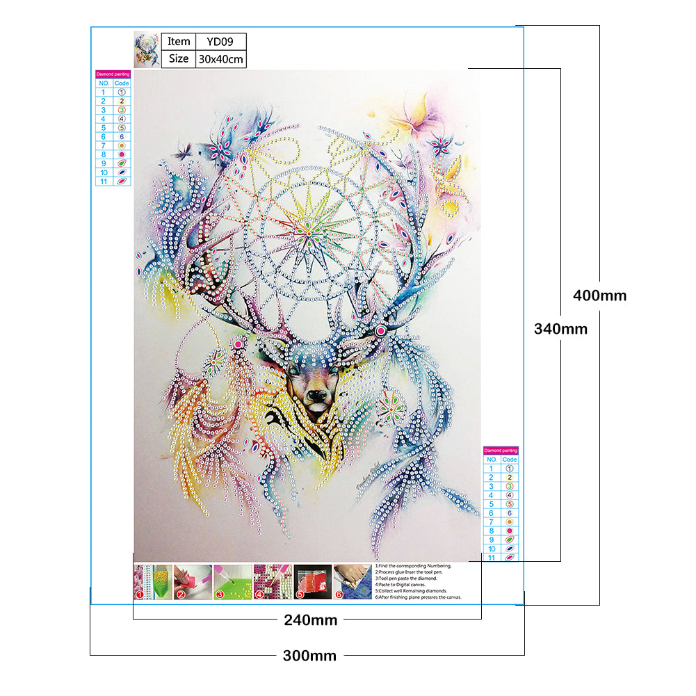 Deer Dreamcatcher - Special Shaped Drill Diamond Paiting 30*40CM