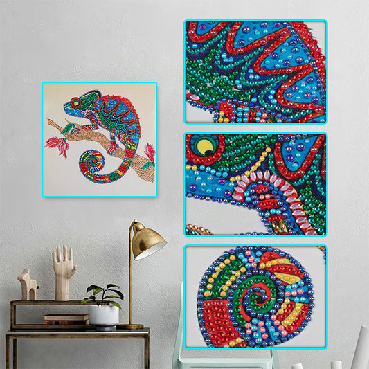 Chameleon - Special Shaped Drill Diamond Paiting 30*30CM