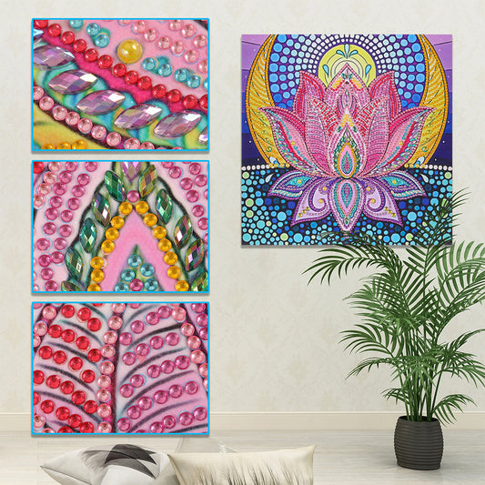 Lotus - Special Shaped Drill Diamond Paiting 30*30CM