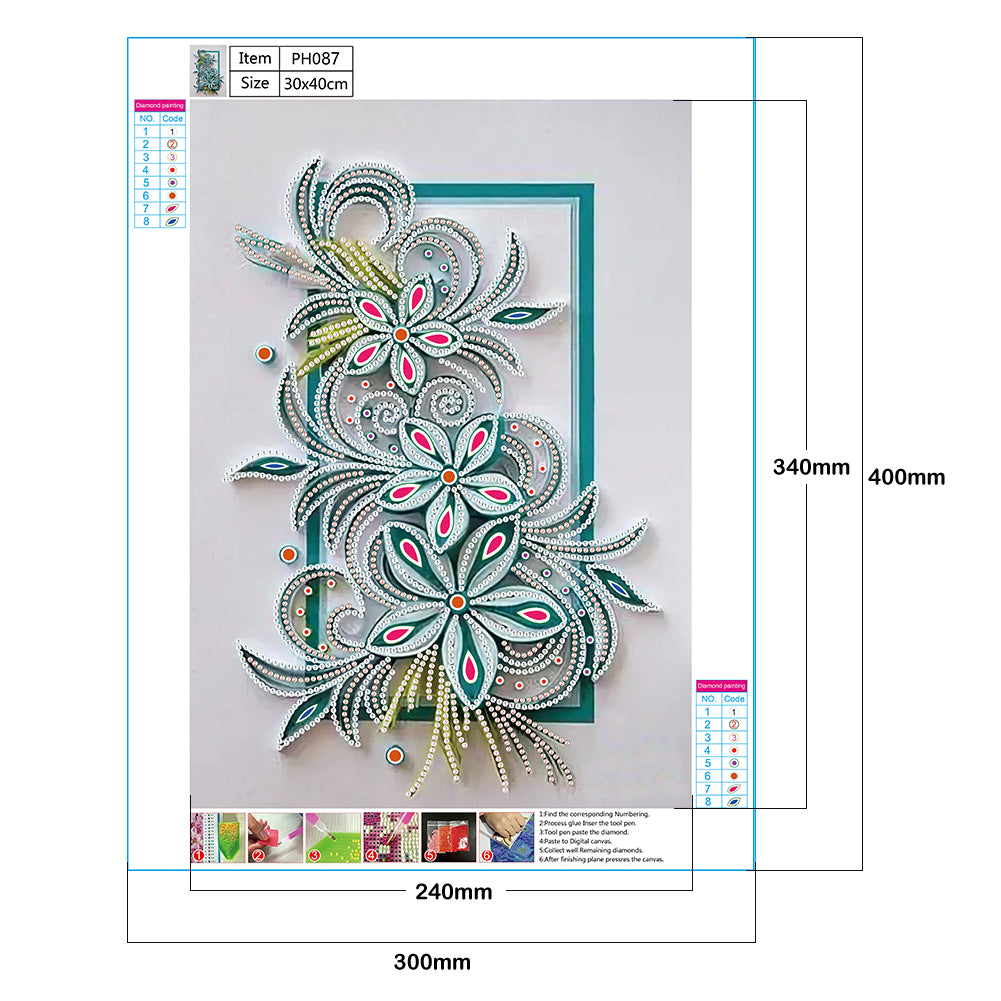 Flowers - Special Shaped Drill Diamond Paiting 30*40CM