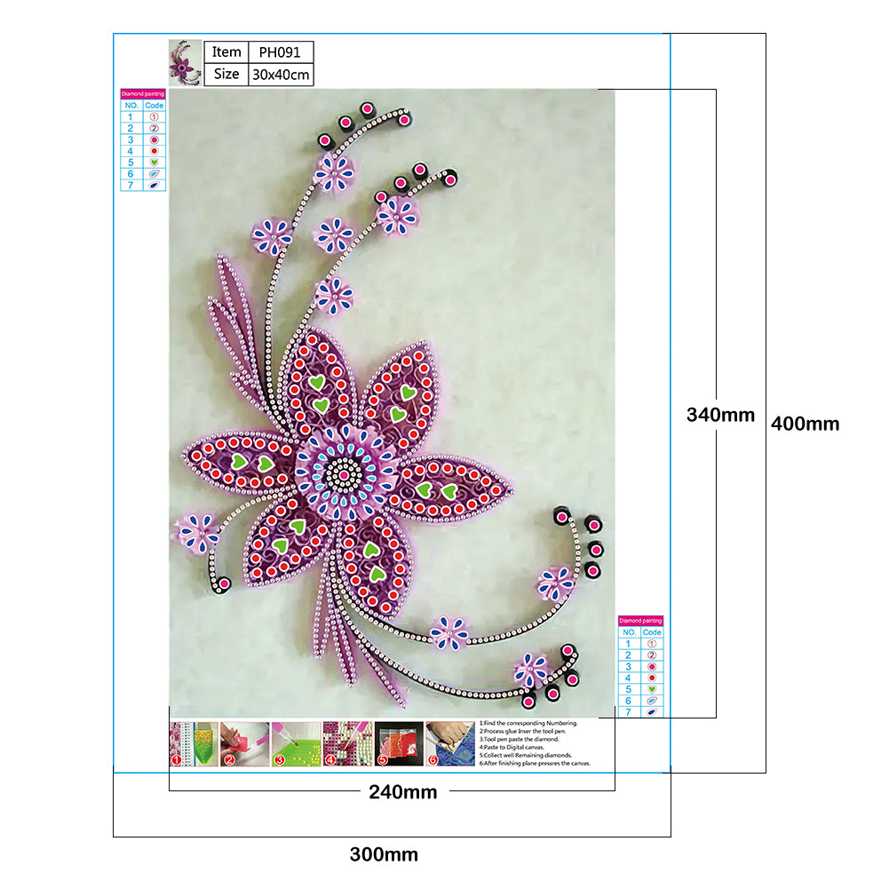 Flowers - Special Shaped Drill Diamond Paiting 30*40CM