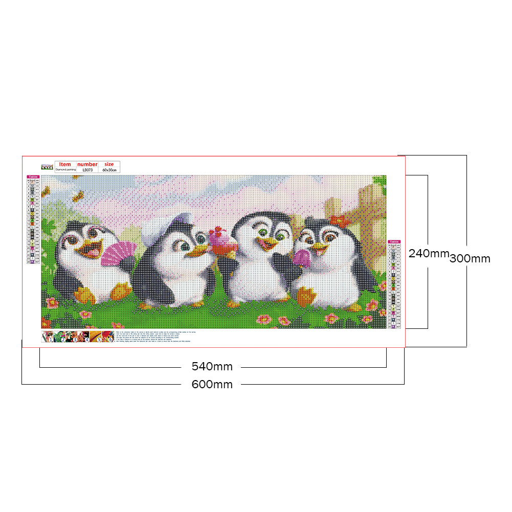 Penguin - Full Round Drill Diamond Painting 60*30CM