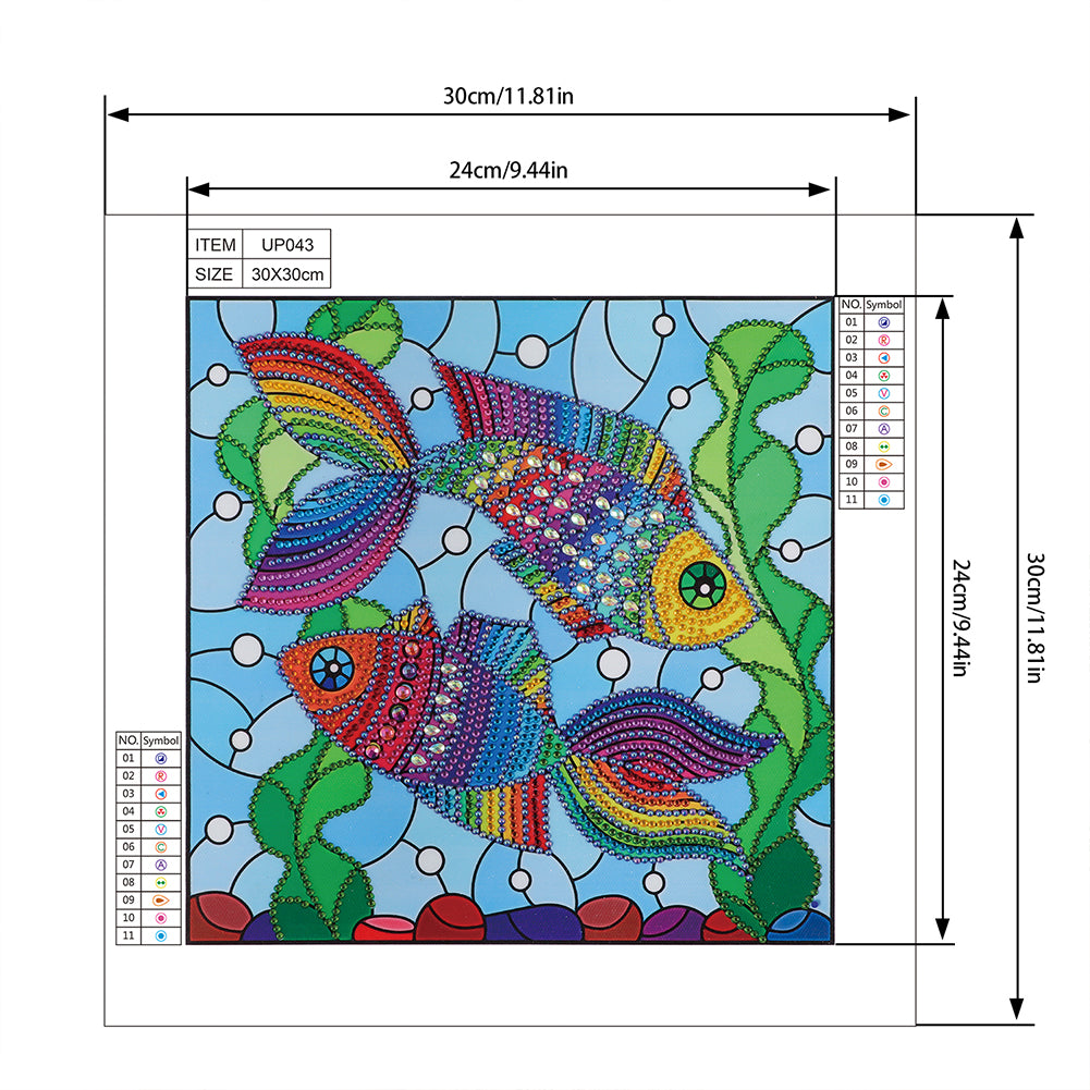 Fish - Special Shaped Drill Diamond Paiting 30*30CM