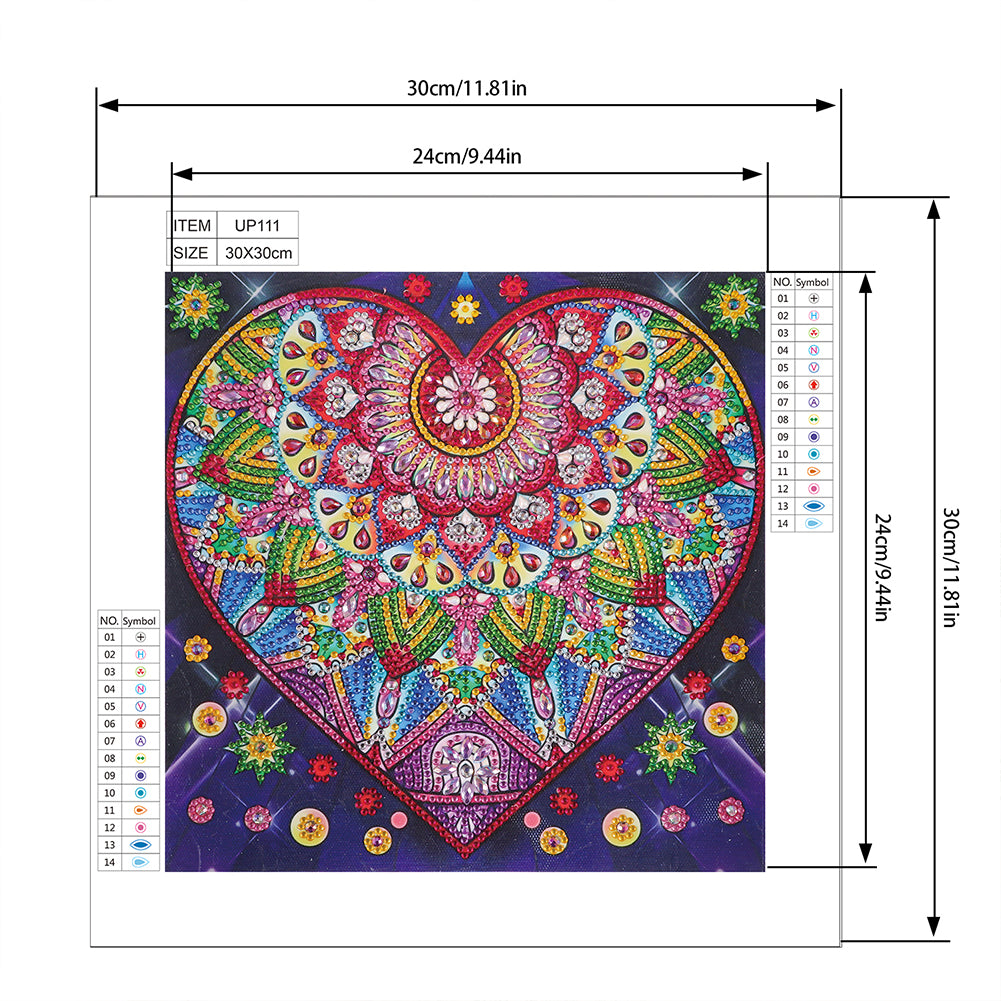 Heart - Special Shaped Drill Diamond Paiting 30*30CM