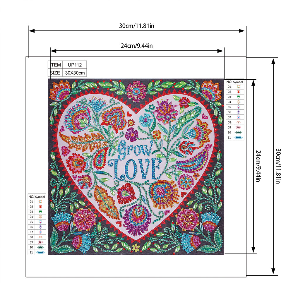 Heart - Special Shaped Drill Diamond Paiting 30*30CM