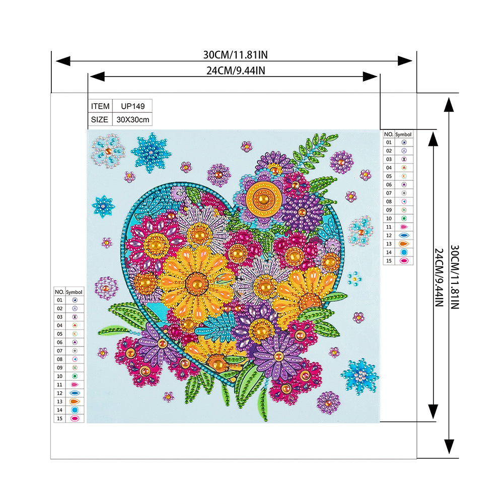Heart - Special Shaped Drill Diamond Paiting 30*30CM
