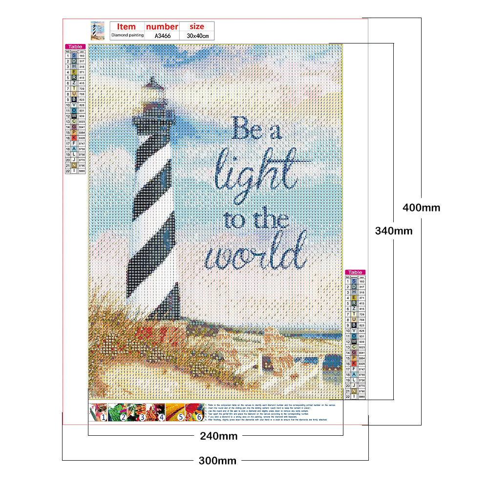 Lighthouse - Full Round Drill Diamond Painting 30*40CM
