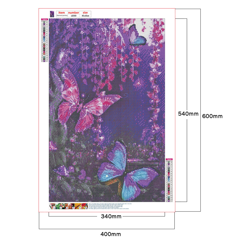 Butterfly - Full Round Drill Diamond Painting 40*60CM