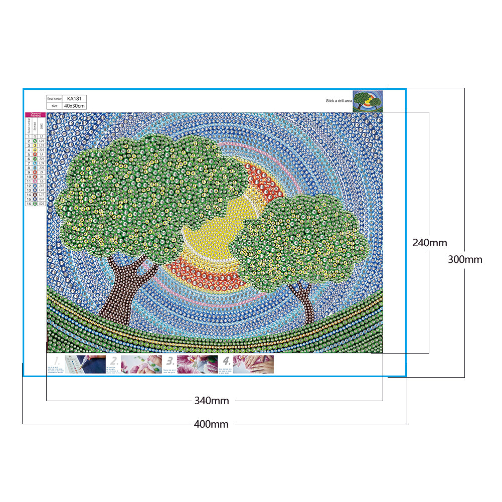 Tree - Special Shaped Drill Diamond Paiting 40*30CM