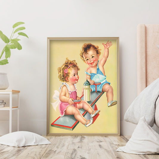 Seesaw Kids - Full Round Drill Diamond Painting 30*40CM