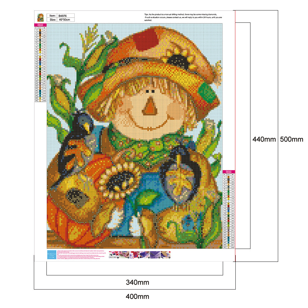 Cute Scarecrow - Full Round Drill Diamond Painting 40*50CM