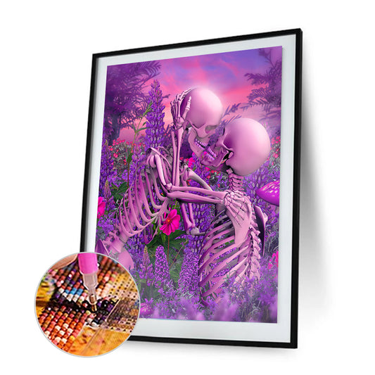 Beautiful Skull - Full Round Drill Diamond Painting 30*40CM