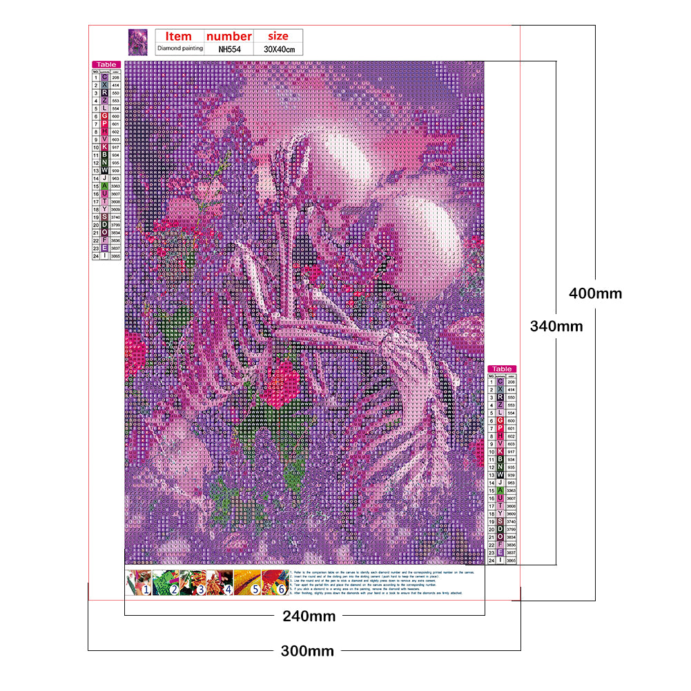 Beautiful Skull - Full Round Drill Diamond Painting 30*40CM