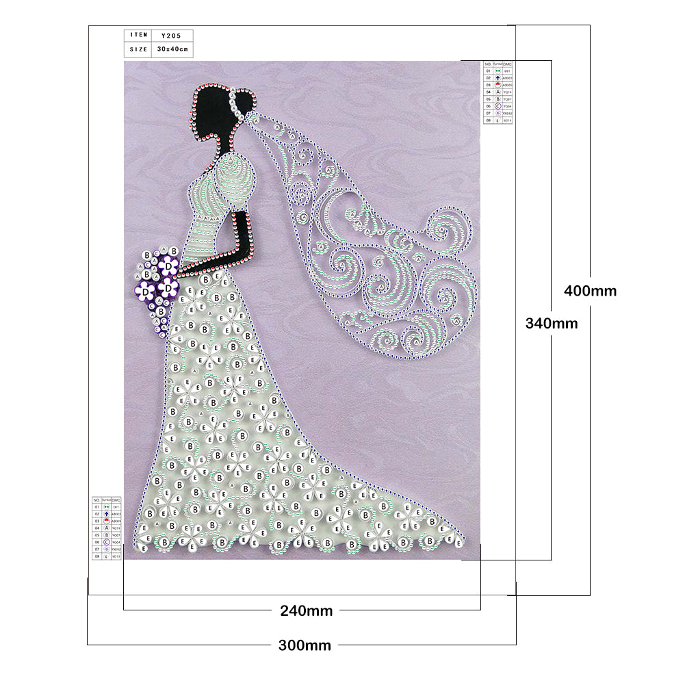 Dress Ladies - Special Shaped Drill Diamond Painting 30*40CM