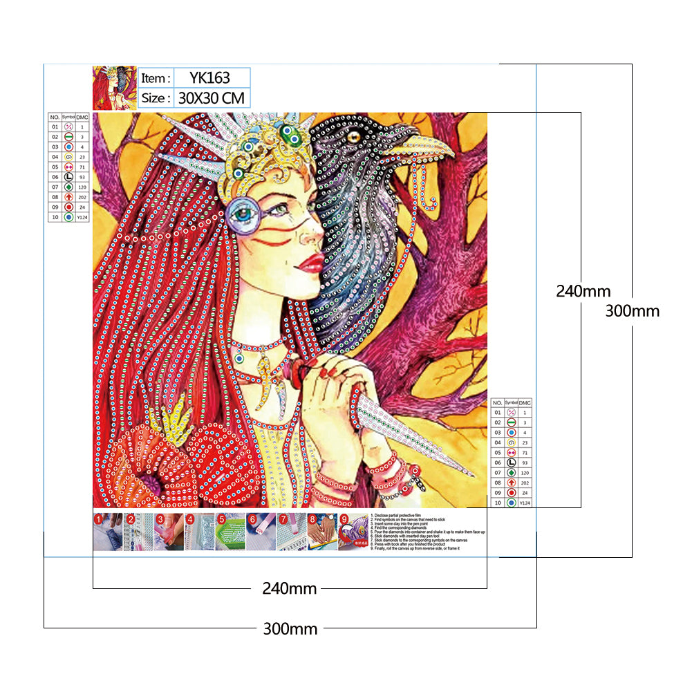 Woman Eagle - Special Shaped Drill Diamond Painting 30*30CM