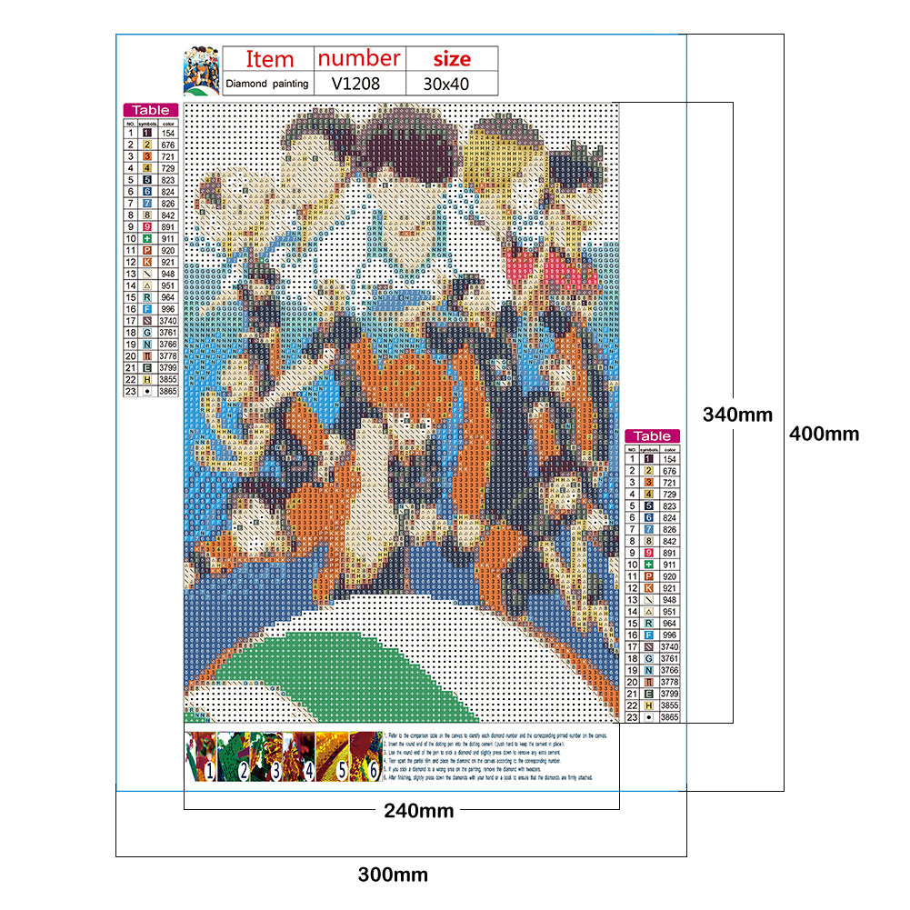 Japanese Haikyuu - Full Round Drill Diamond Painting 30*40CM