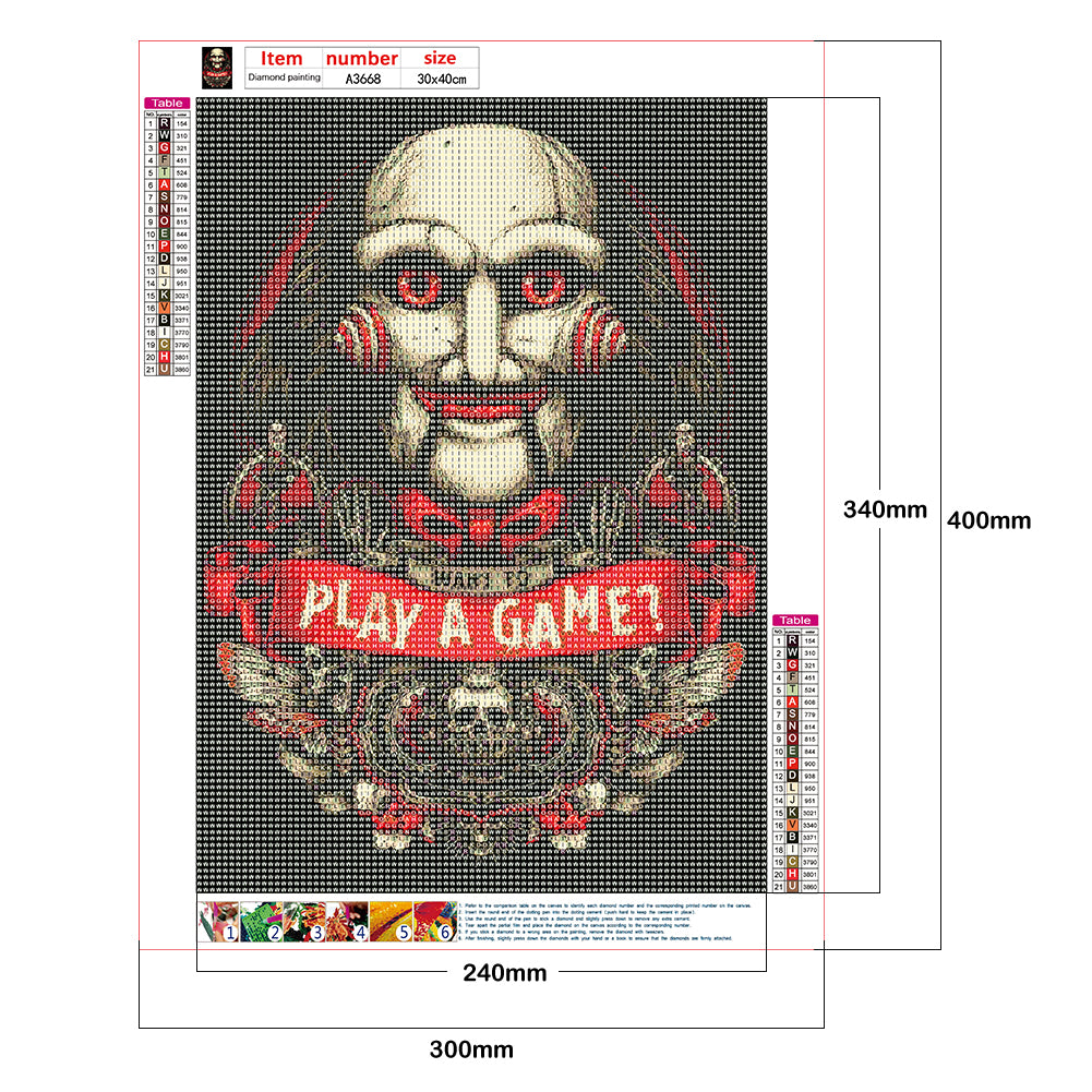 Horror Figure - Full Round Drill Diamond Painting30*40CM