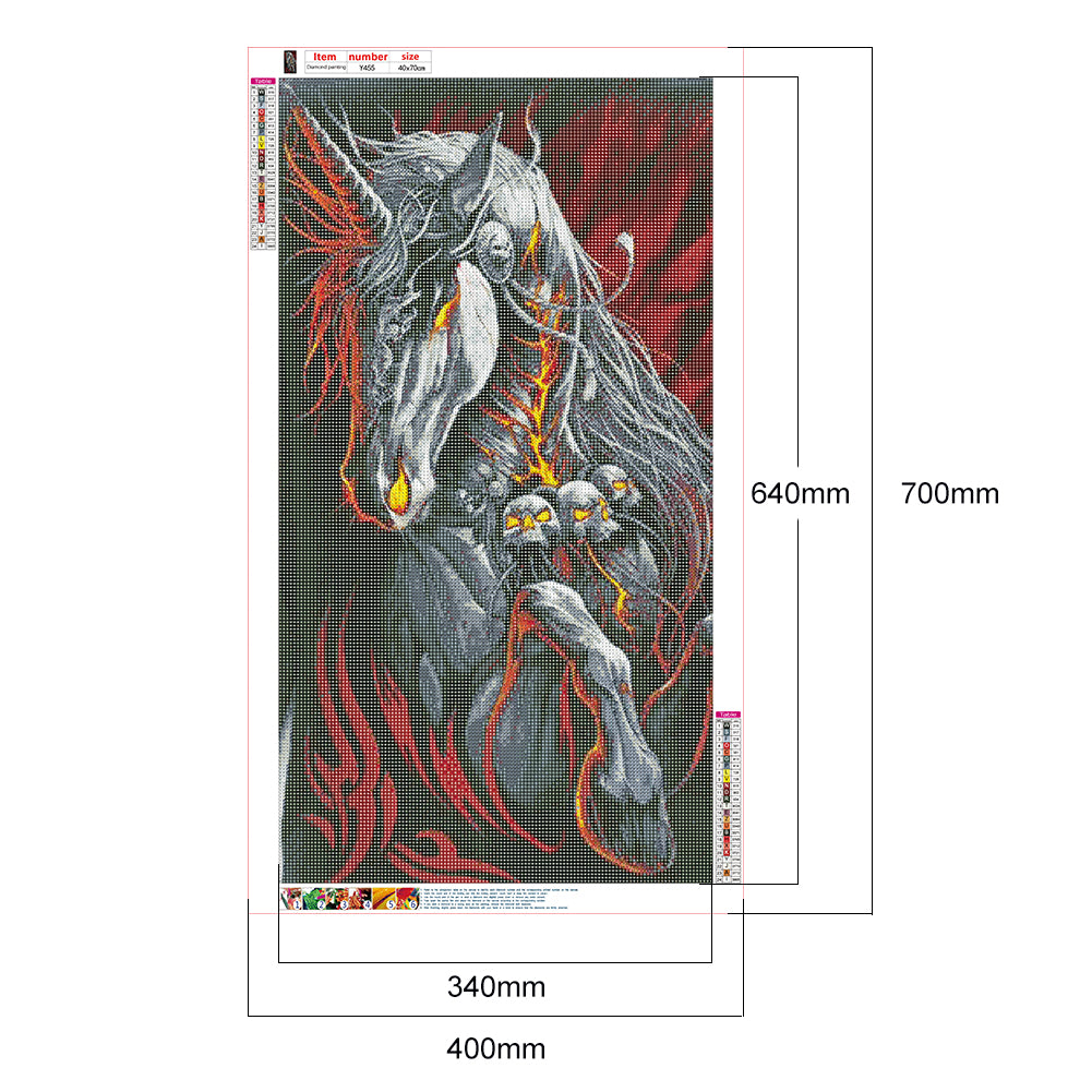 Skull Horse - Full Round Drill Diamond Painting 40*70CM