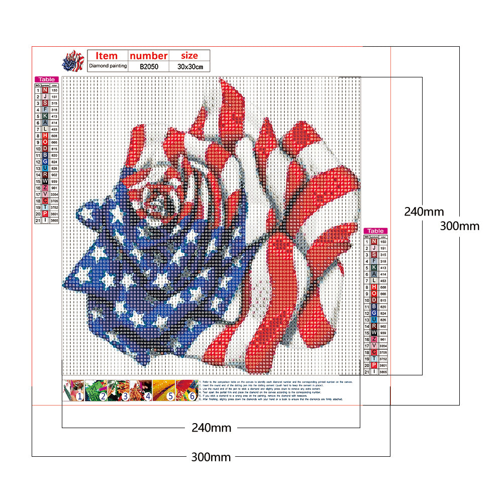 Flag Rose - Full Round Drill Diamond Painting 30*30CM