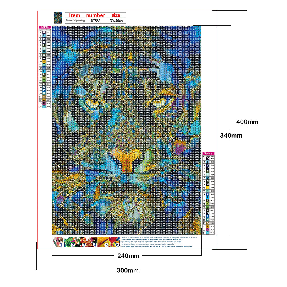 Blue Tiger - Full Round Drill Diamond Painting 30*40CM