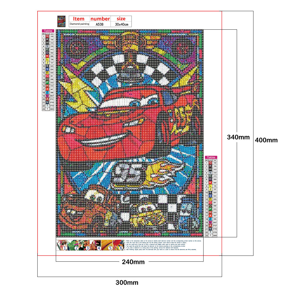 Glass Cartoon - Full Round Drill Diamond Painting 30*40CM